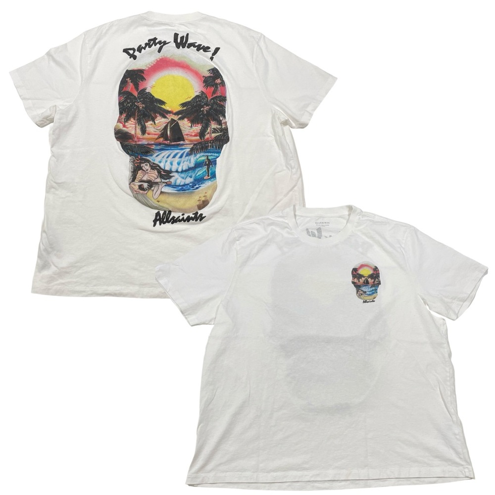 ALLSAINTS “Party Wave” Size XXL White Tee (Retail $90)